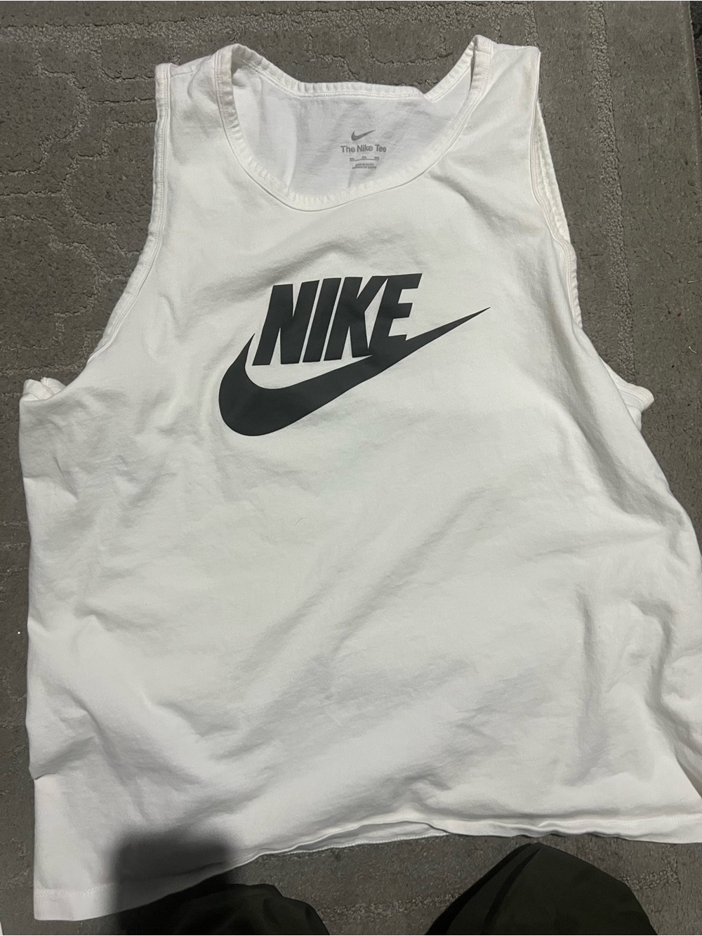 Nike White Tank Top with Black Logo